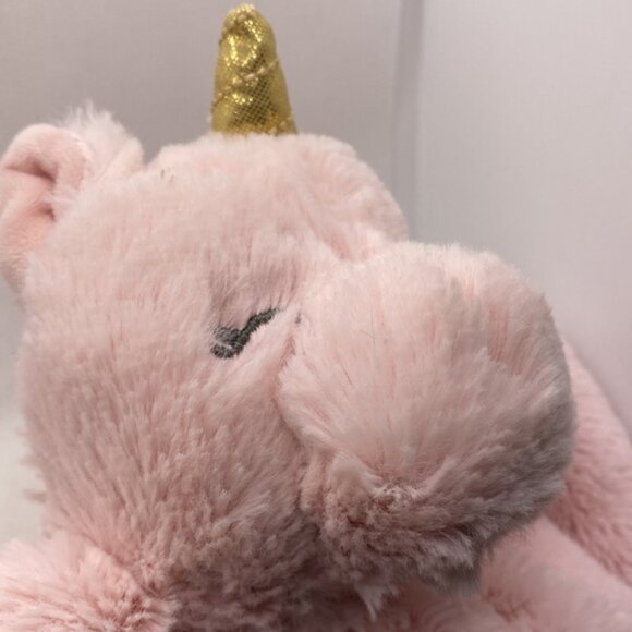 Kellytoy K. Luxe Baby Security Blanket Pink Unicorn Plush Head Lovey Rattle Toy - Picture 9 of 9